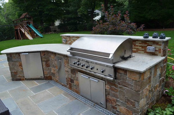 outdoor stone grill area